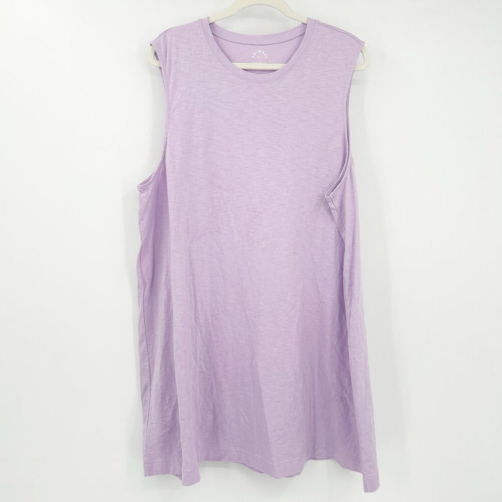 Primary Womens Summer Lounge Cotton Sleeveless‎ Shirt Dress Size XXL Lavender